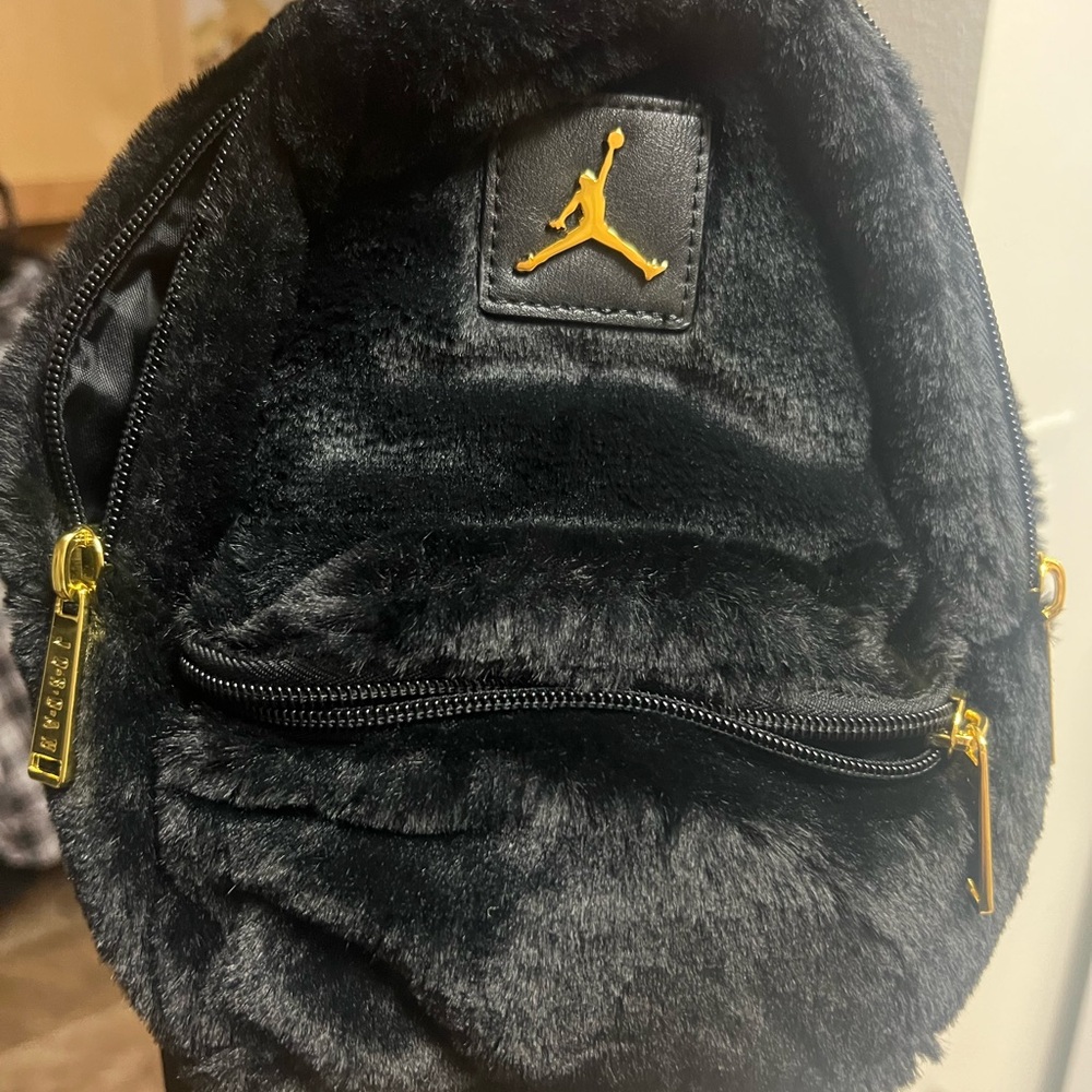 Jordan Black Backpack with Gold Details